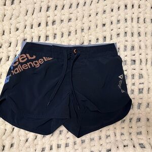 Reebok Black and Orange Drawstring Shorts